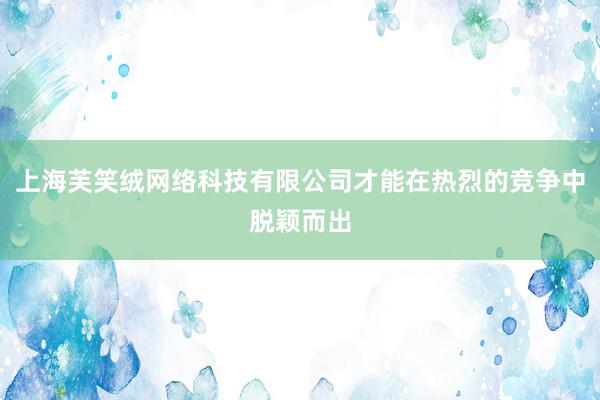 上海芙笑绒网络科技有限公司才能在热烈的竞争中脱颖而出